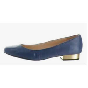 LIVE by Isaac. Blue slip on shoes, size 6M, round toe, Gold heel 3/4” NEW